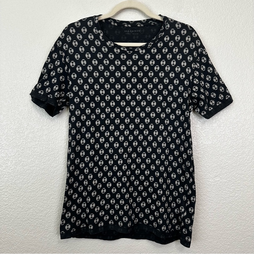 All Saints Black Razor Crew Graphic Short Sleeves Men’s Tee, Size XS
